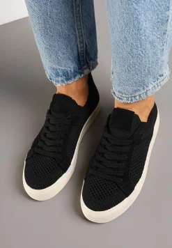 Czarne Siateczkowe Sneakersy Ozdobione Metaliczną Nicią Nimiarene
