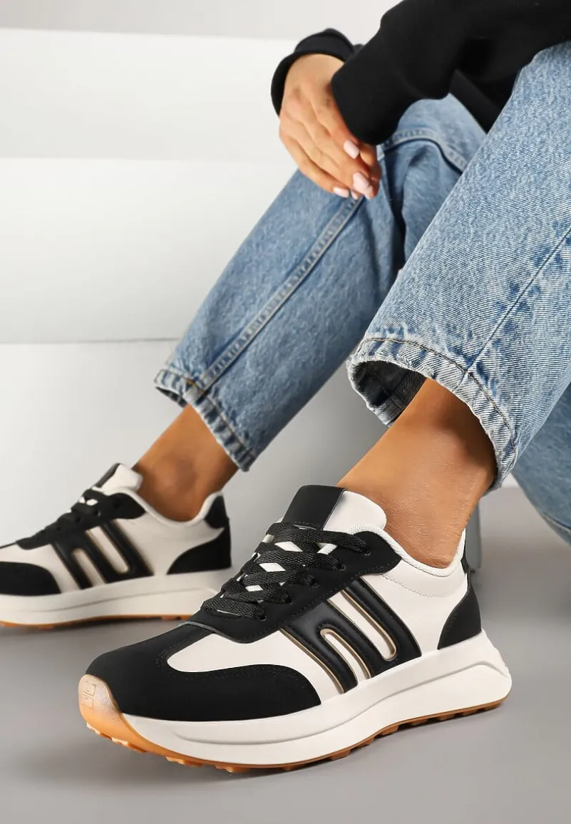 Czarne Sneakersy Ozdobione Geometrycznym Wzorem Eldvisa