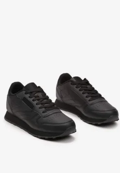 Czarne Sneakersy przed Kostkę ze Sznurówkami Effilis