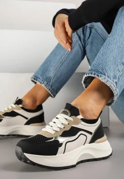 Czarne Sneakersy Streetwearowe na Piankowej Podeszwie Aillifia