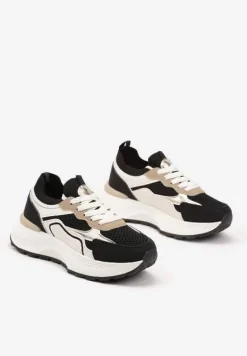 Czarne Sneakersy Streetwearowe na Piankowej Podeszwie Aillifia