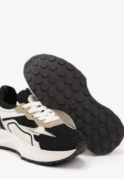 Czarne Sneakersy Streetwearowe na Piankowej Podeszwie Aillifia