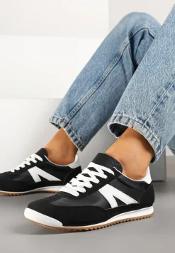 Czarne Sneakersy z Geometrycznym Wzorem Zoloti