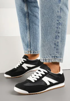 Czarne Sneakersy z Geometrycznym Wzorem Zoloti