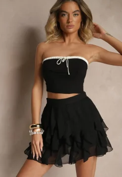 Czarne Spódnico-Spodenki z Falbankami Vikairis