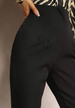 Czarne Spodnie Cygaretki High Waist Molfi
