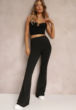 Czarne Spodnie Dzwony Efralicea