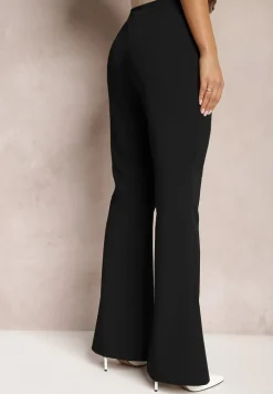 Czarne Spodnie Dzwony High Waist Enyselle