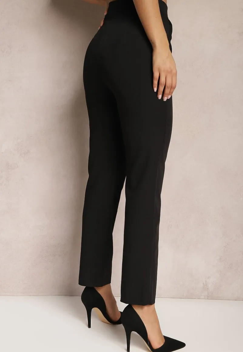 Czarne Spodnie Garniturowe High Waist Zimara