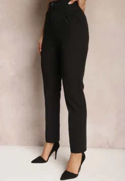 Czarne Spodnie Garniturowe High Waist Zimara