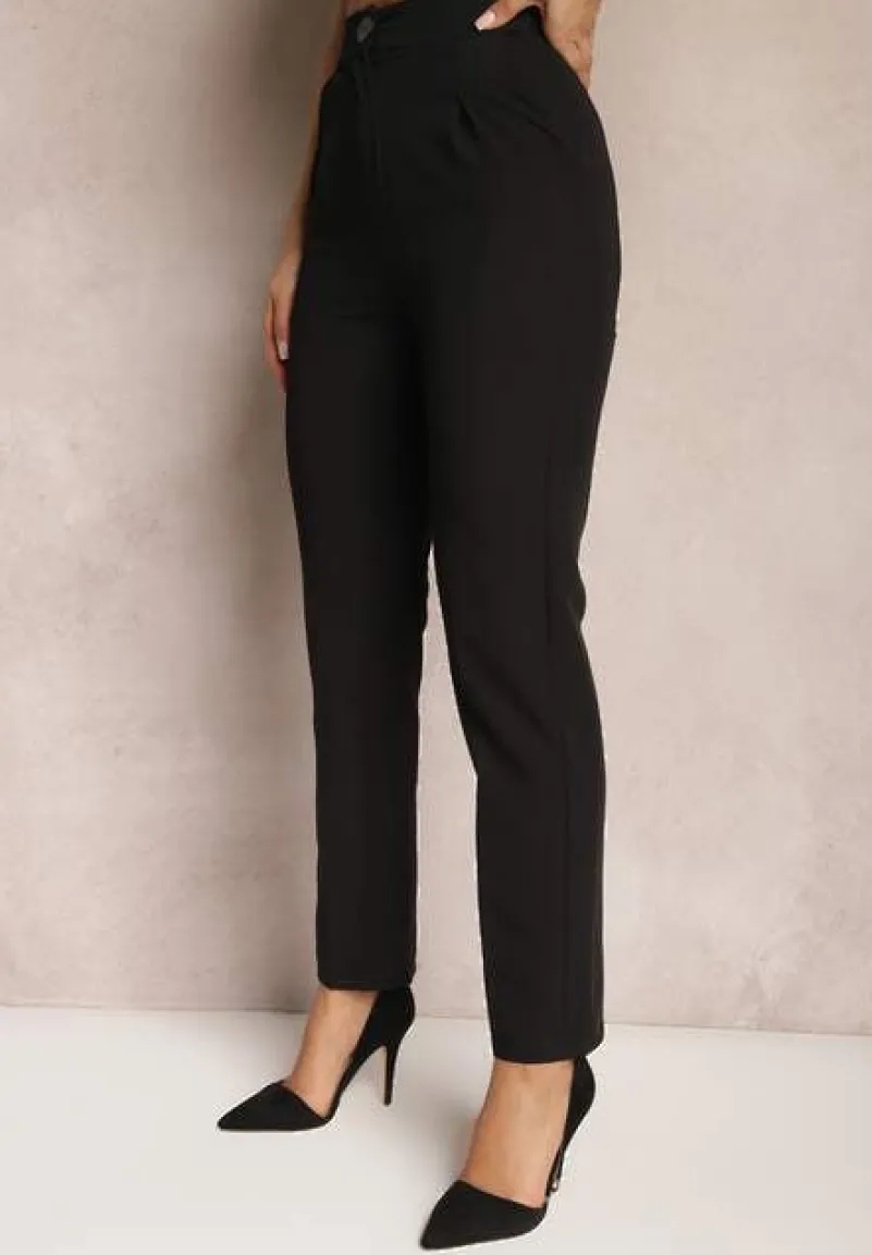 Czarne Spodnie Garniturowe High Waist Zimara