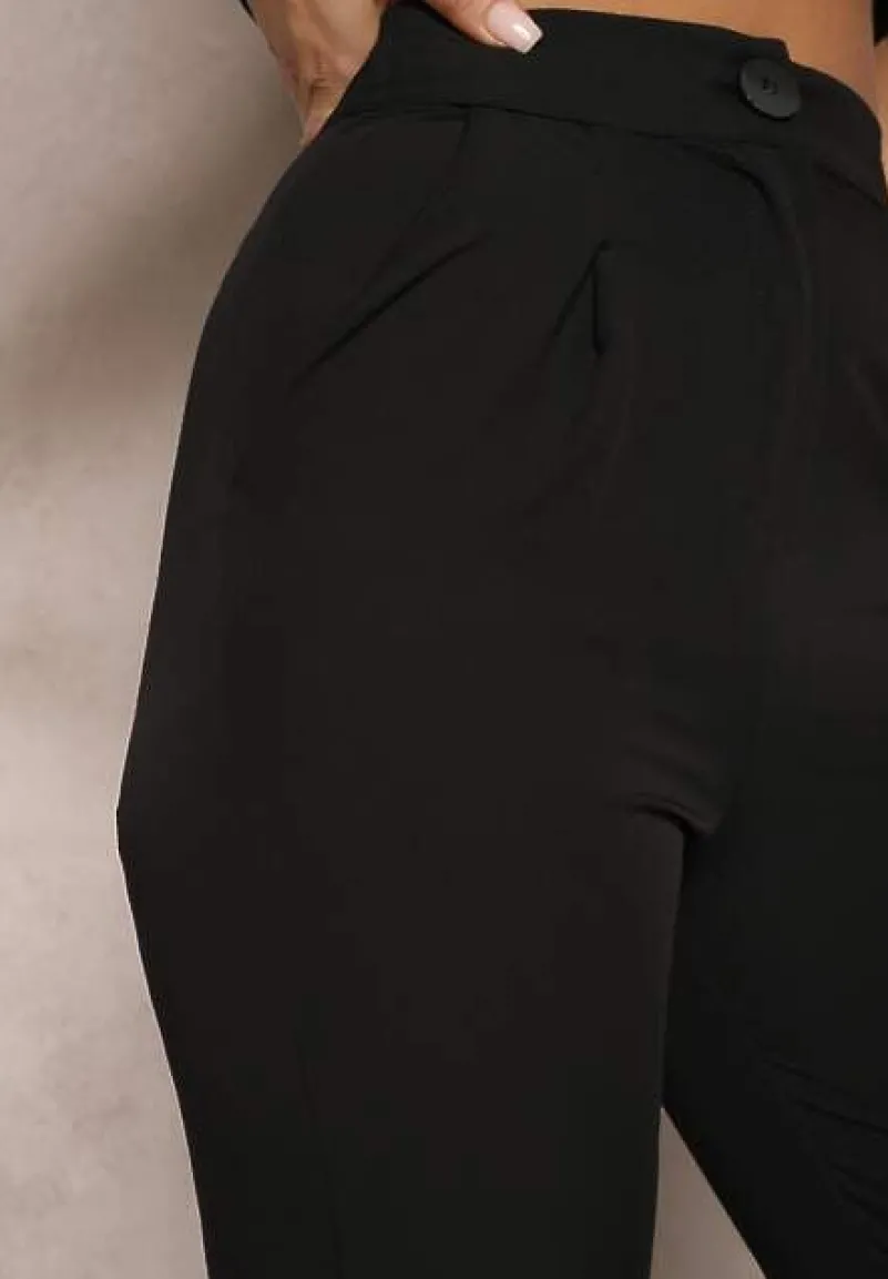 Czarne Spodnie Garniturowe High Waist Zimara