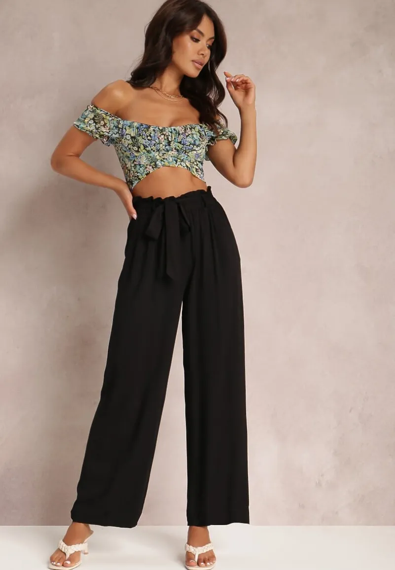 Czarne Spodnie Szerokie Phiorephis