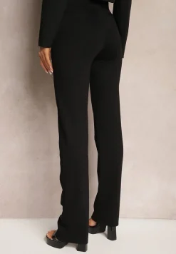 Czarne Spodnie Szerokie Tanora