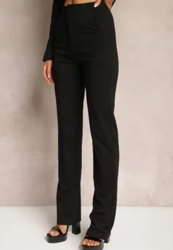 Czarne Spodnie Szerokie Tanora