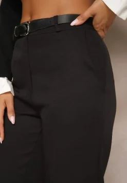 Czarne Spodnie w Kant w Garniturowym Stylu High Waist Jaessa