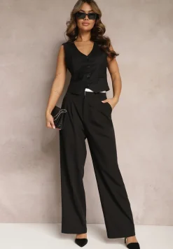 Czarne Spodnie z Szerokimi Nogawkami w Kant Kavina