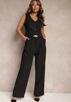 Czarne Spodnie z Szerokimi Nogawkami w Kant Kavina