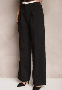 Czarne Spodnie z Szerokimi Nogawkami w Kant Kavina