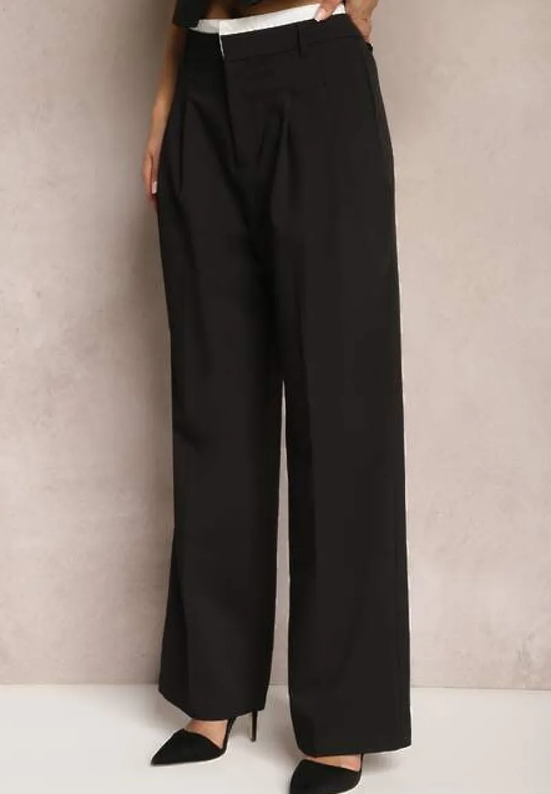 Czarne Spodnie z Szerokimi Nogawkami w Kant Kavina