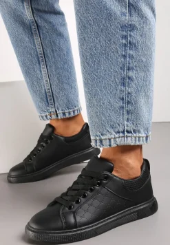 Czarne Sznurowane Sneakersy Vilimea