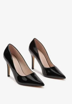 Czarne Szpilki Lakierowane w Klasycznym Stylu Rotina