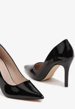 Czarne Szpilki Lakierowane w Klasycznym Stylu Rotina