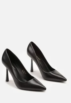 Czarne Szpilki w Eleganckim Stylu ze Szpiczastym Noskiem Galadi