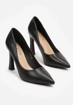 Czarne Szpilki ze Szpiczastym Noskiem Baleria