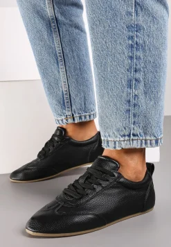 Czarne Tenisówki bez Zdobień z Ekoskóry Verillis