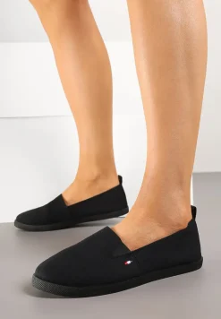 Czarne Tenisówki Vices Basic z Materiałowymi Gumkami Aretela