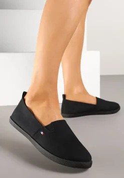 Czarne Tenisówki Vices Basic z Materiałowymi Gumkami Aretela