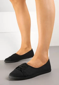 Czarne Tenisówki Vices z Drobnym Sznurowaniem Telithia