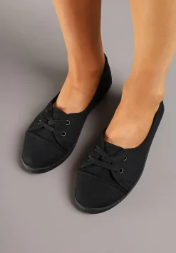 Czarne Tenisówki Vices z Drobnym Sznurowaniem Telithia
