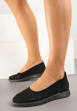 Czarne Tenisówki z Elastyczną Cholewką Avisine