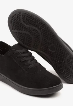 Czarne Tenisówki z Perforowaną Cholewką Ellivene