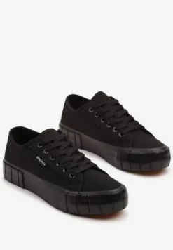 Czarne Trampki na Tłoczonej Platformie Maivoria