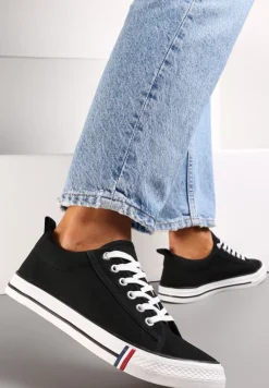 Czarne Trampki przed Kostkę Sznurowane Islatia