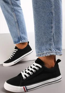 Czarne Trampki przed Kostkę Sznurowane Islatia