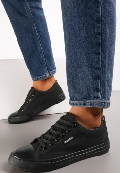 Czarne Trampki Sznurowane przed Kostkę Avanes