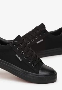 Czarne Trampki Sznurowane przed Kostkę Avanes