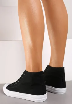 Czarne Trampki z Wysoką Cholewką i Sznurowaniami Relagia