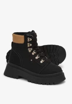 Czarne Traperki Leuna