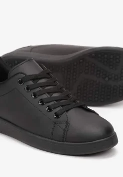 Czarne Wiązane Sneakersy z Cholewką przed Kostkę Starlee