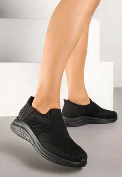 Czarne Wsuwane Buty Sportowe Sneakersy z Siateczki Kolarietia