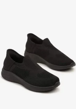 Czarne Wsuwane Buty Sportowe Sneakersy z Siateczki Kolarietia