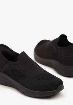 Czarne Wsuwane Buty Sportowe Sneakersy z Siateczki Kolarietia