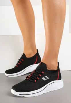 Czarne Wsuwane Buty Sportowe Sneakersy z Elastyczną Cholewką Telithiela