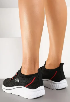 Czarne Wsuwane Buty Sportowe Sneakersy z Elastyczną Cholewką Telithiela