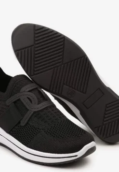 Czarne Wsuwane Buty Sportowe na Niewysokim Koturnie Wianara